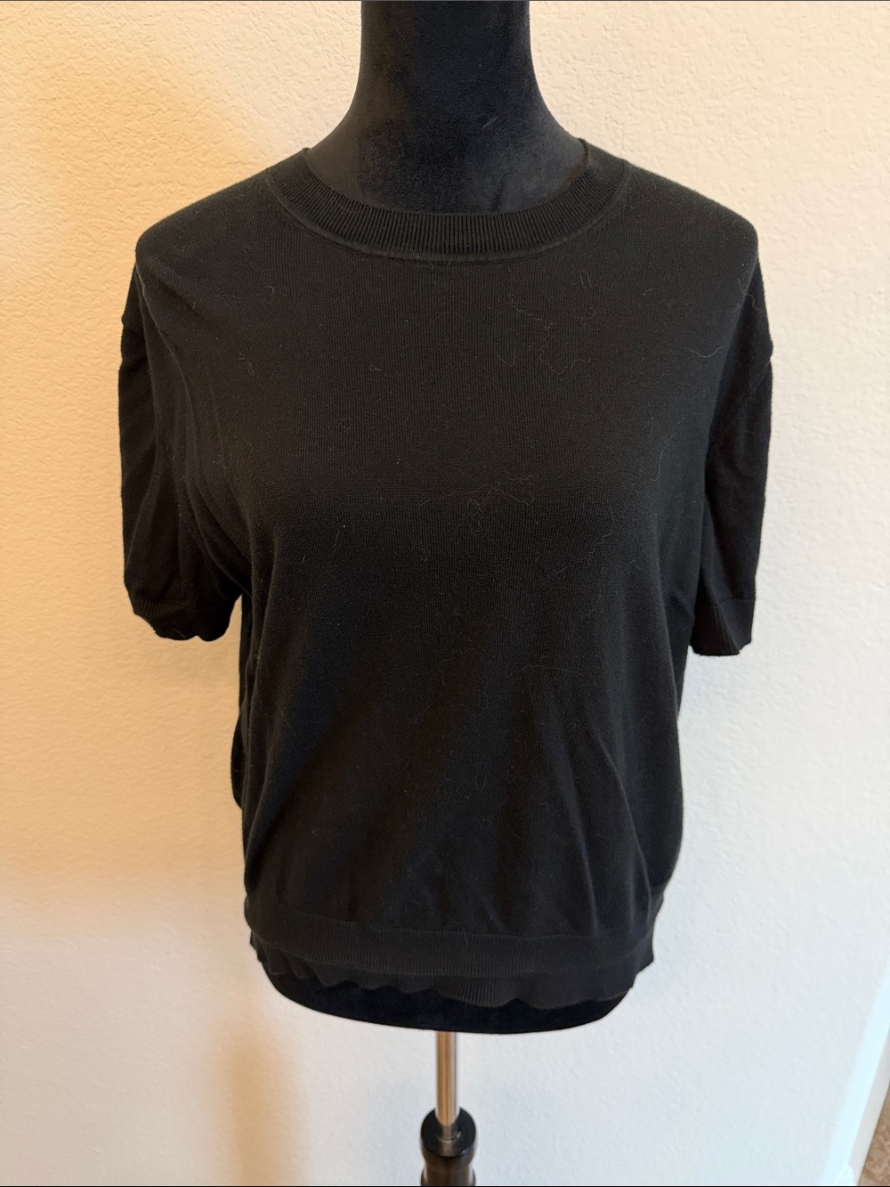 Banana Republic Black Short-Sleeve Knit Top
